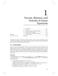 1 Chapter 1 Vectors Matrices and Systems of Linear Equations