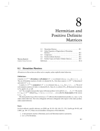 8 Chapter 8 Hermitian and Positive Definite Matrices