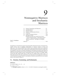 9 Chapter 9 Nonnegative Matrices and Stochastic Matrices
