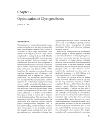Optimization of Glycogen Stores