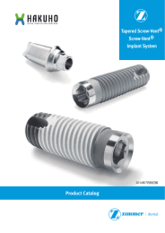 Tapered Screw-Vent® Screw-Vent® Implant System Product Catalog