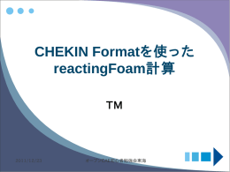 CHEKIN Formatを使った reactingFoam計算