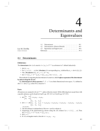 4 Chapter 4 Determinants and Eigenvalues
