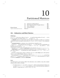 10 Chapter 10 Partitioned Matrices