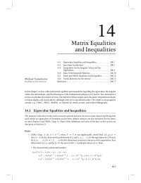 14 Chapter 14 Matrix Equalities and Inequalities