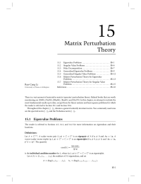 15 Chapter 15 Matrix Perturbation Theory