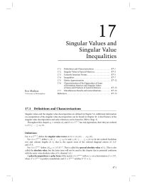 17 Chapter 17 Singular Values and Singular Value Inequalities