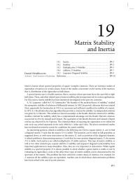 19 Chapter 19 Matrix Stability and Inertia