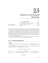 23 Chapter 23 Matrices over Integral Domains