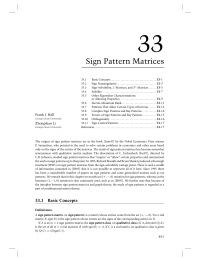 33 Chapter 33 Sign Pattern Matrices