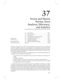 37 Chapter 37 Vector and Matrix Norms Error Analysis Efficiency and Stability