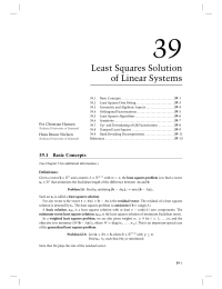 39 Chapter 39 Least Squares Solution of Linear Systems