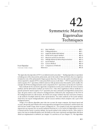 42 Chapter 42 Symmetric Matrix Eigenvalue Techniques