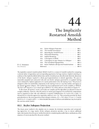 44 Chapter 44 The Implicitly Restarted Arnoldi Methods