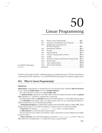 50 Chapter 50 Linear Programming