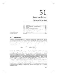 51 Chapter 51 Semidefinite Programming