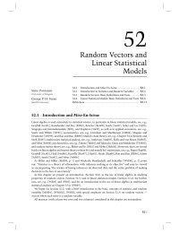 52 Chapter 52 Random Vectors and Linear Statistical Models