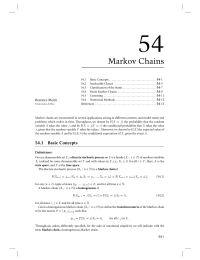 54 Chapter 54 Markov Chains