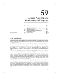 59 Chapter 59 Linear Algebra and Mathematical Physics