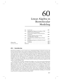 60 Chapter 60 Linear Algebra in Biomolecular Modeling