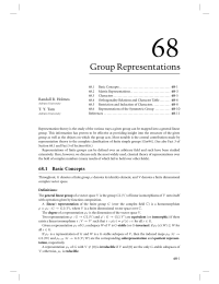 68 Chapter 68 Group Representations