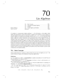 70 Chapter 70 Lie Algebras