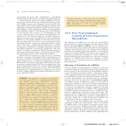 66 168 PostTranscriptional Control of Gene Expression MicroRNAs