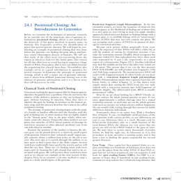 92 241 Positional Cloning An Introduction to Genomics