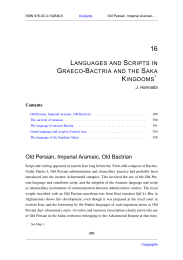 22 LANGUAGES AND SCRIPTS IN GRAECOBACTRIA AND THE SAKA KINGDOMS