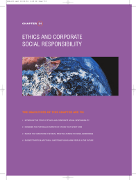 Ethics And Corporate social Responsibility