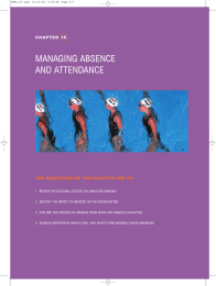 Managing Absence and Attendance