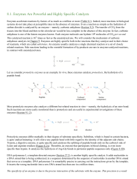 Enzymes Are Powerful and Highly Specific Catalysts