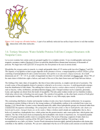 Tertiary Structure WaterSoluble Proteins Fold Into Compact Structures with Nonpolar Cores