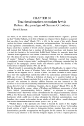 Traditional reactions to modern Jewish Reform the paradigm of German Orthodoxy