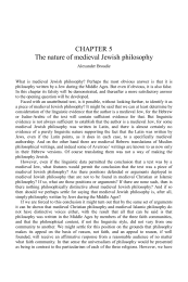 The nature of medieval Jewish philosophy