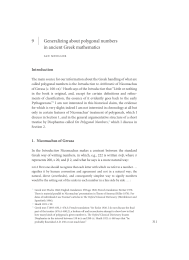 Generalizing about polygonal numbers in ancient Greek mathematics Ian Mueller