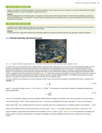 Sound Intensity and Sound Level