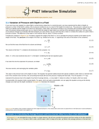 Variation of Pressure with Depth in a Fluid