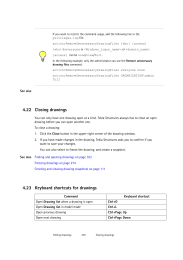 Keyboard shortcuts for drawings