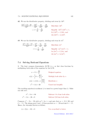 Solving Rational Equations