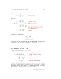 Standard Form of a Line