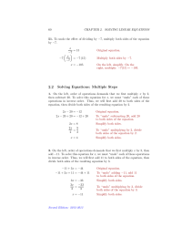 Solving Equations Multiple Steps