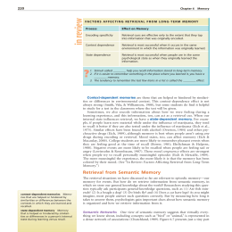 Retrieval from Semantic Memory