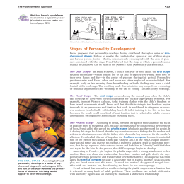 Stages of Personality Development