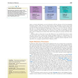 Basic Memory Processes