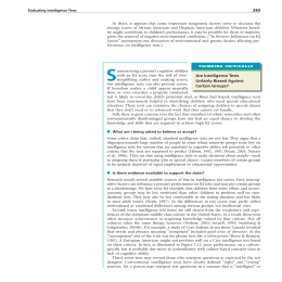 THINKING CRITICALLY Are Intelligence Tests Unfairly Biased Against Certain Groups