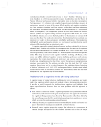 Problems with a cognitive model of eating behaviour