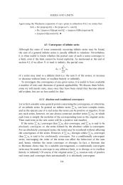 Convergence of infinite series