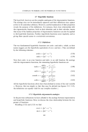 Hyperbolic functions