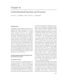 Gastrointestinal Function and Exercise